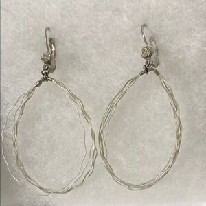 Silver Teardrop Wire Frame Earrings